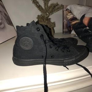 matte black high top converse
